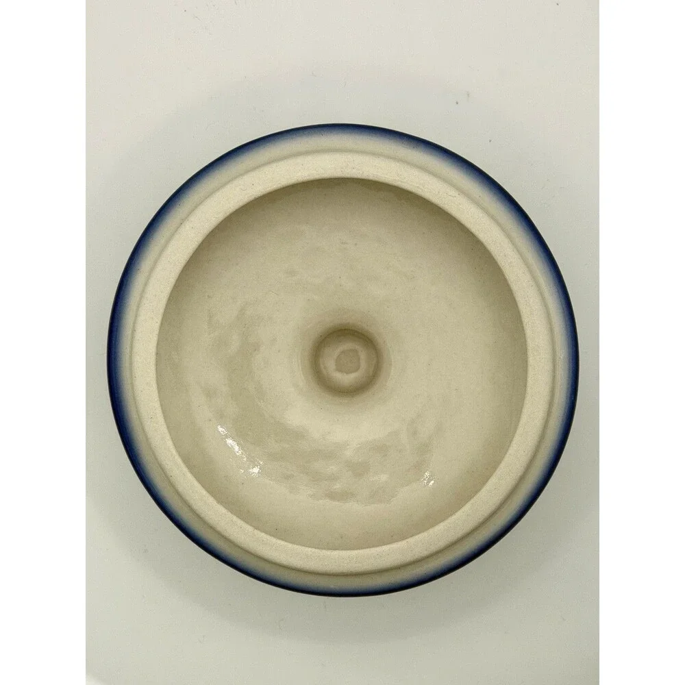Ceramika Boleslawiec Handmade Blue & White Floral Ceramic Jar with Lid 6” Dia